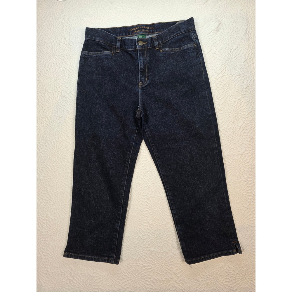 Lauren Ralph Lauren Cropped Jeans Womens 4 Blue Excellent Classic Midcalf Denim